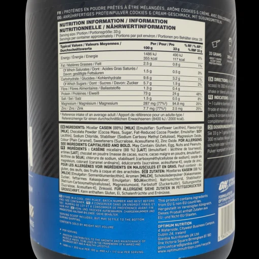 100 % Gold Standard Casein 908 G, Proteinpulver