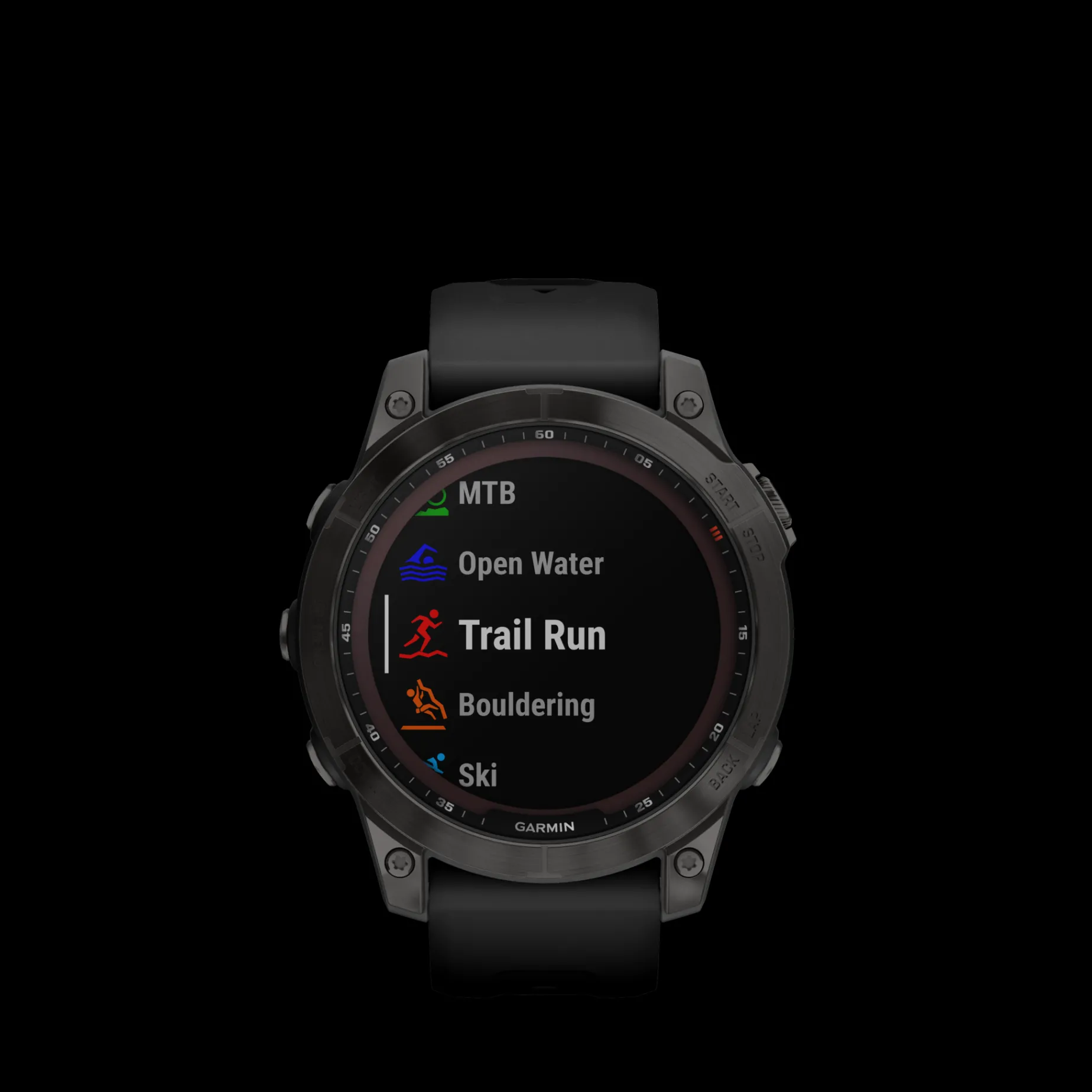 Fenix 7 Sapphire, Crbn Gry Dlc Ti W/Blk Band, Multisportklocka Unisex