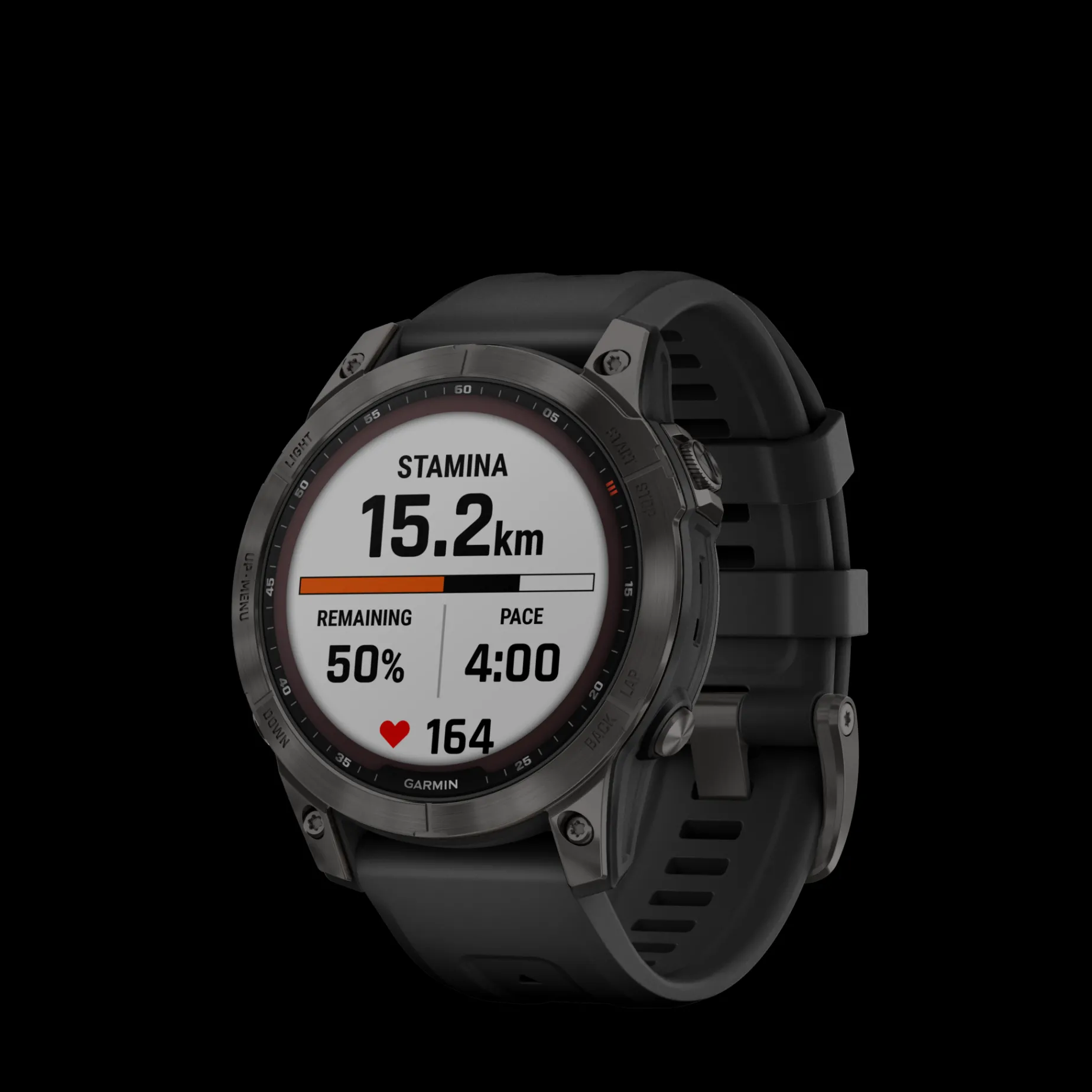 Fenix 7 Sapphire, Crbn Gry Dlc Ti W/Blk Band, Multisportklocka Unisex