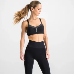 Front Zip Sports Bra, Sport-Bh, Dam