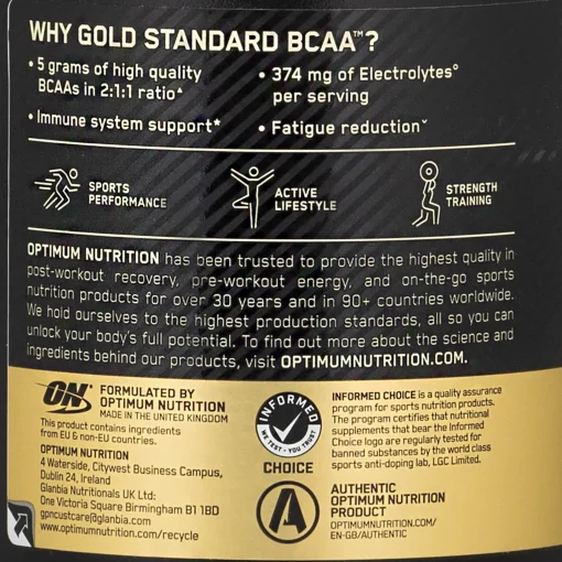 Gold Standard Bcaa Train & Sustain 266 G