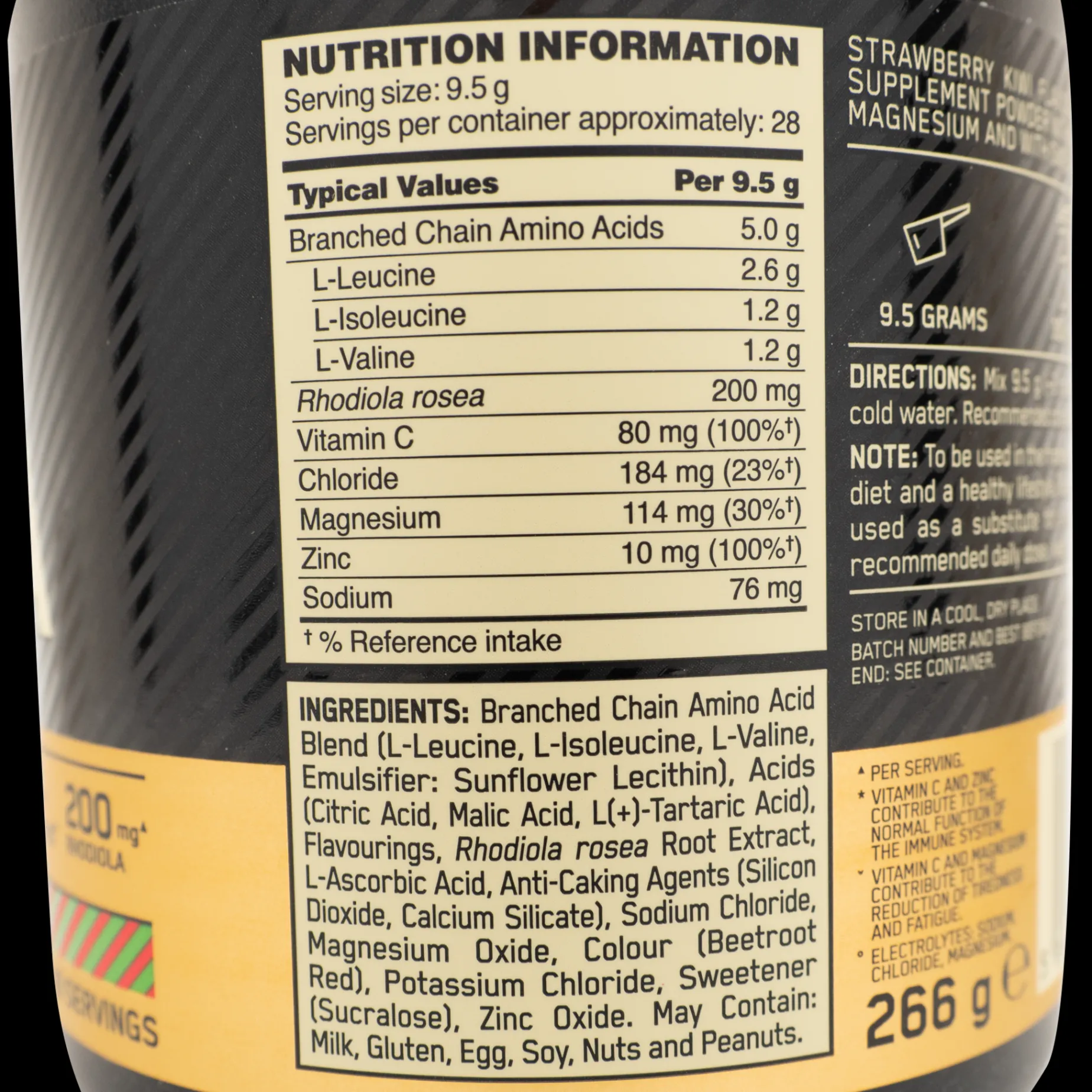 Gold Standard Bcaa Train & Sustain 266 G