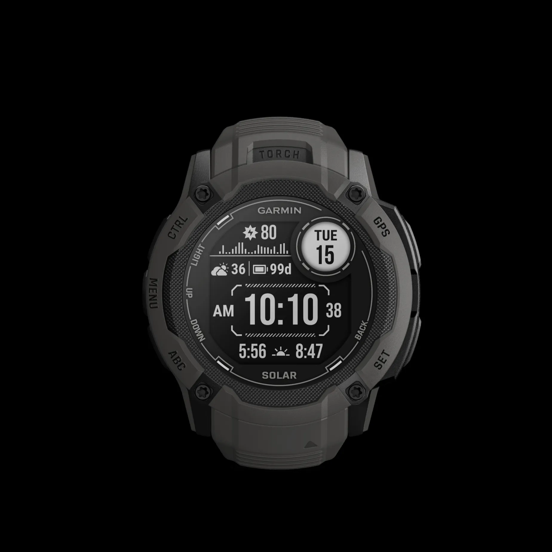 Instinct 2X, Solar, Graphite, Multisportklocka, Fitnessklocka, Unisex