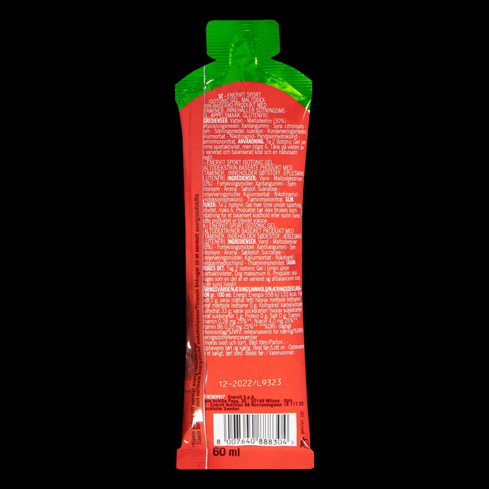 Isotonic Gel Apple, Energigel