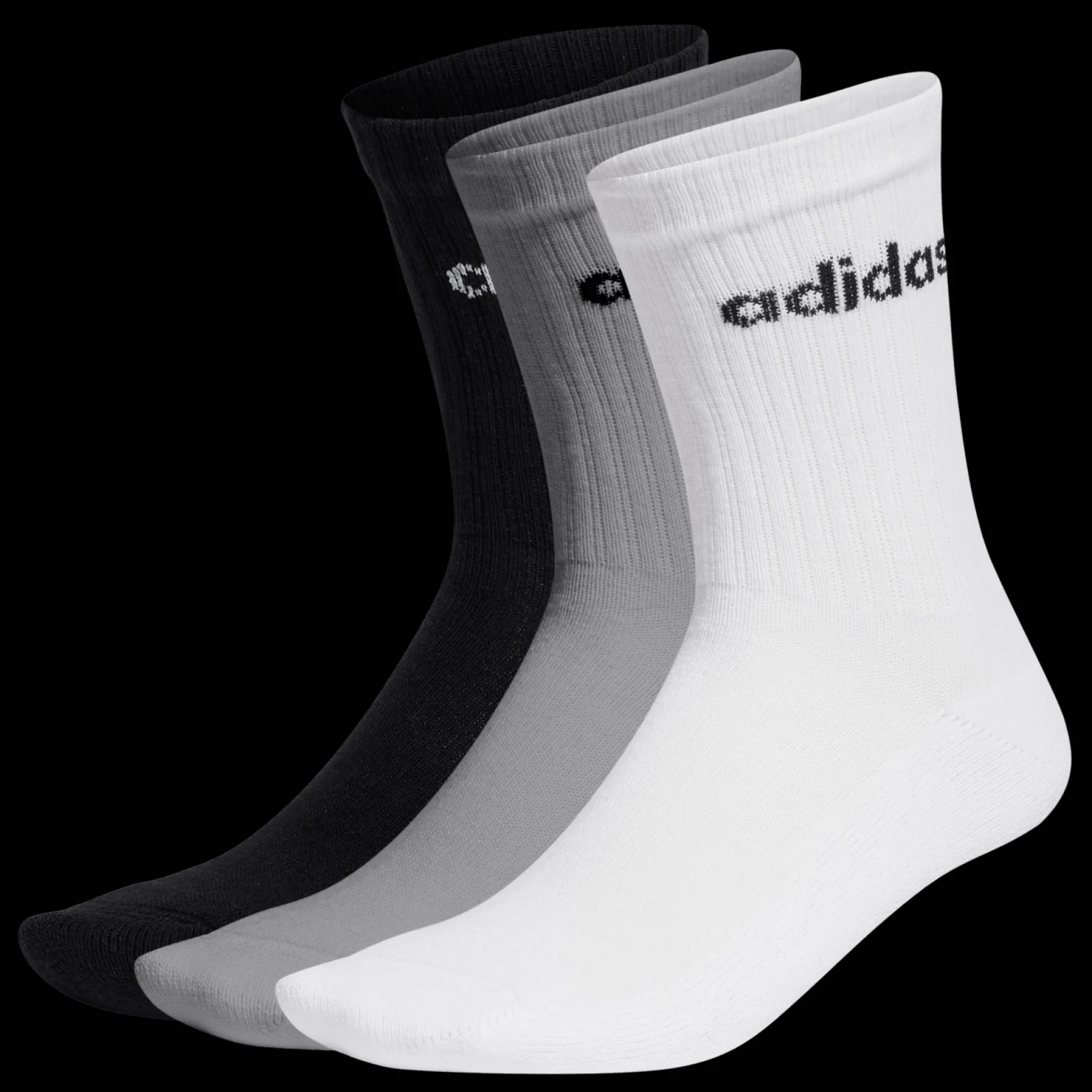 Linear Crew Sock Cushiones Socks 3 Pair Pack, Strumpor, Unisex