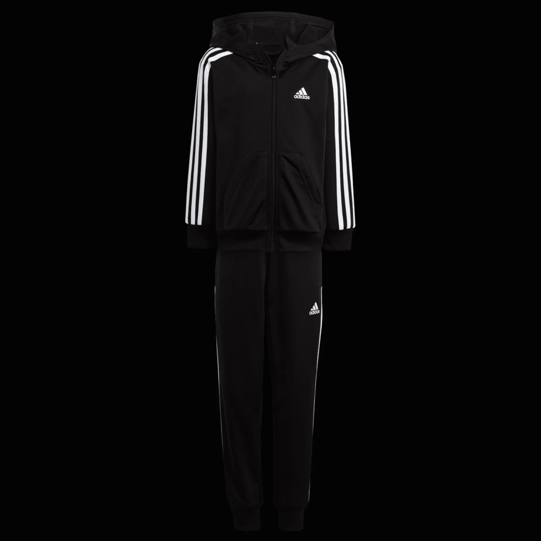 Little Kids Essential 3-Stripes Shiny Tracksuit, Traningsoverall, Barn