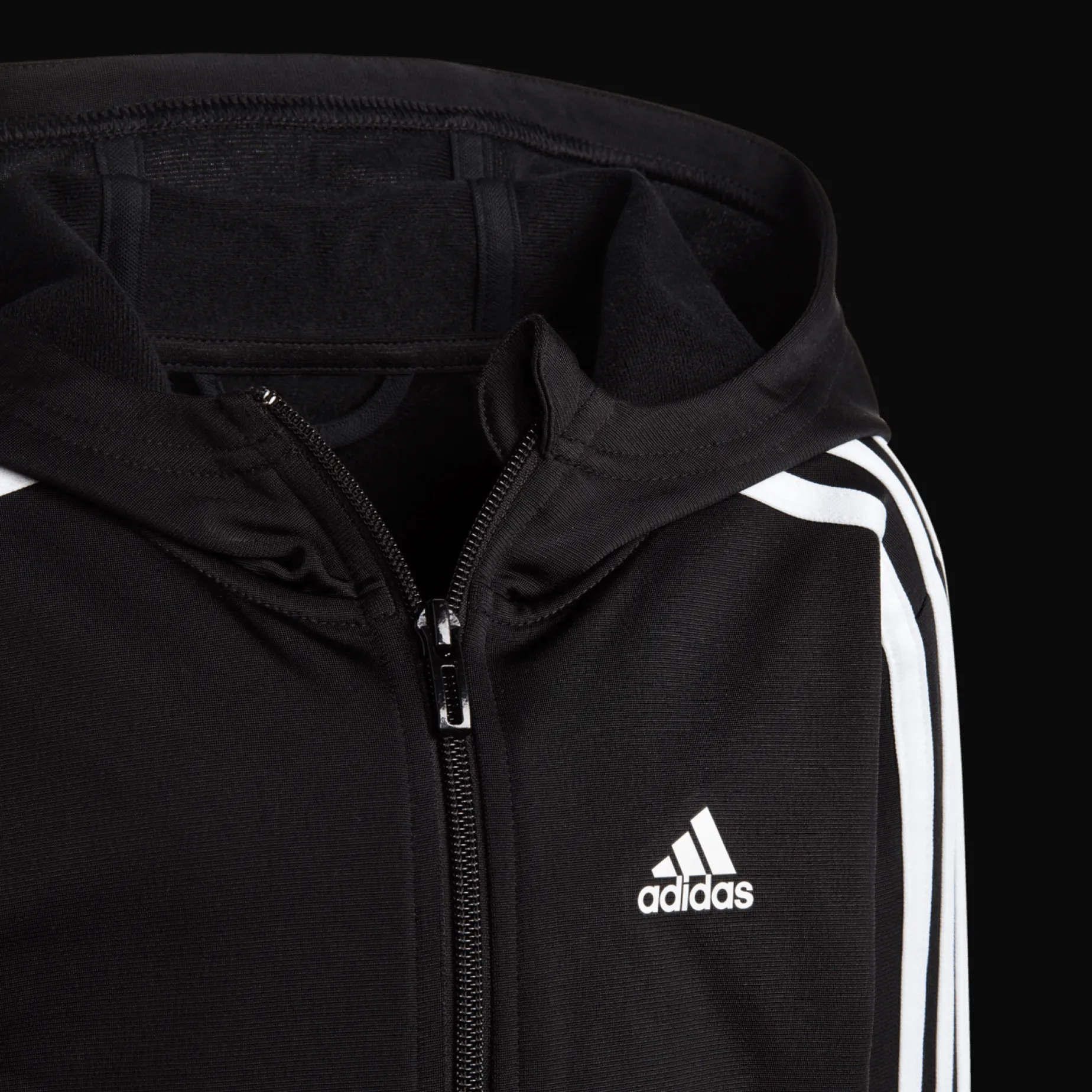 Little Kids Essential 3-Stripes Shiny Tracksuit, Traningsoverall, Barn