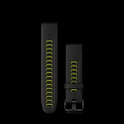 Quickfit 20 Mm Black/Electric Lime Silicone Band, Klockarmband, Silikonarmband