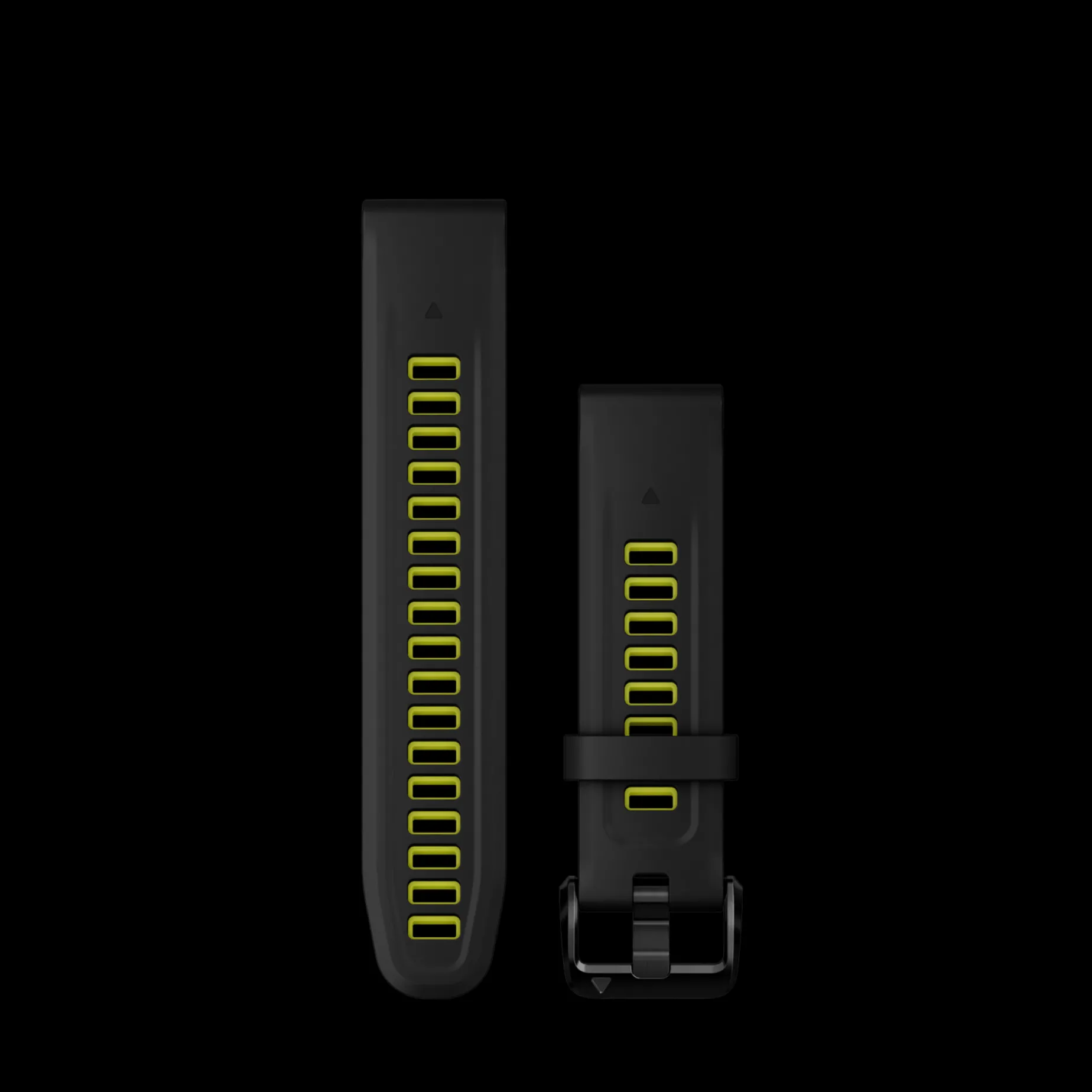 Quickfit 20 Mm Black/Electric Lime Silicone Band, Klockarmband, Silikonarmband