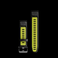 Quickfit 20 Mm Black/Electric Lime Silicone Band, Klockarmband, Silikonarmband