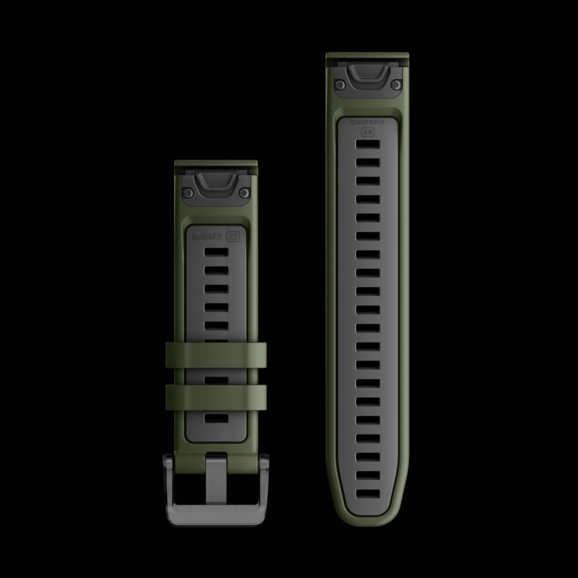 Quickfit 22 Mm Moss/Graphite Silicone Band, Klockarmband, Silikonarmband