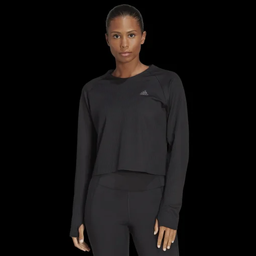 Run Icons 3-Stripes Warm Long-Sleeve Top, Traningstroja Dam