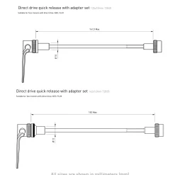 Tacx, E-Thru Axle Skewer 12 Mm X 1.75 Rear Wheel, Axel For Cykeltrainer