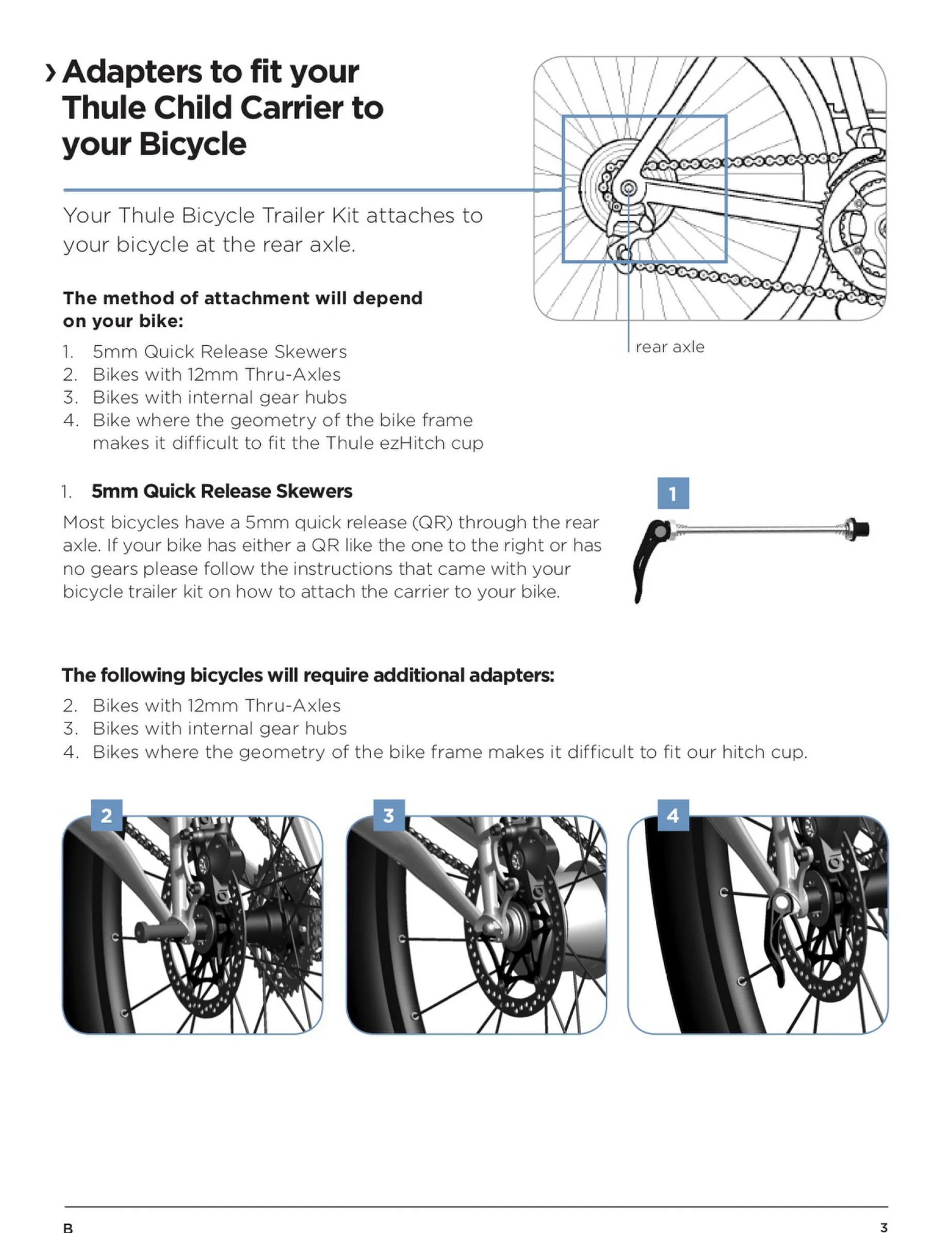 Thule Shimano E-Thru Axle Adapter, Cykelvagnsadapter