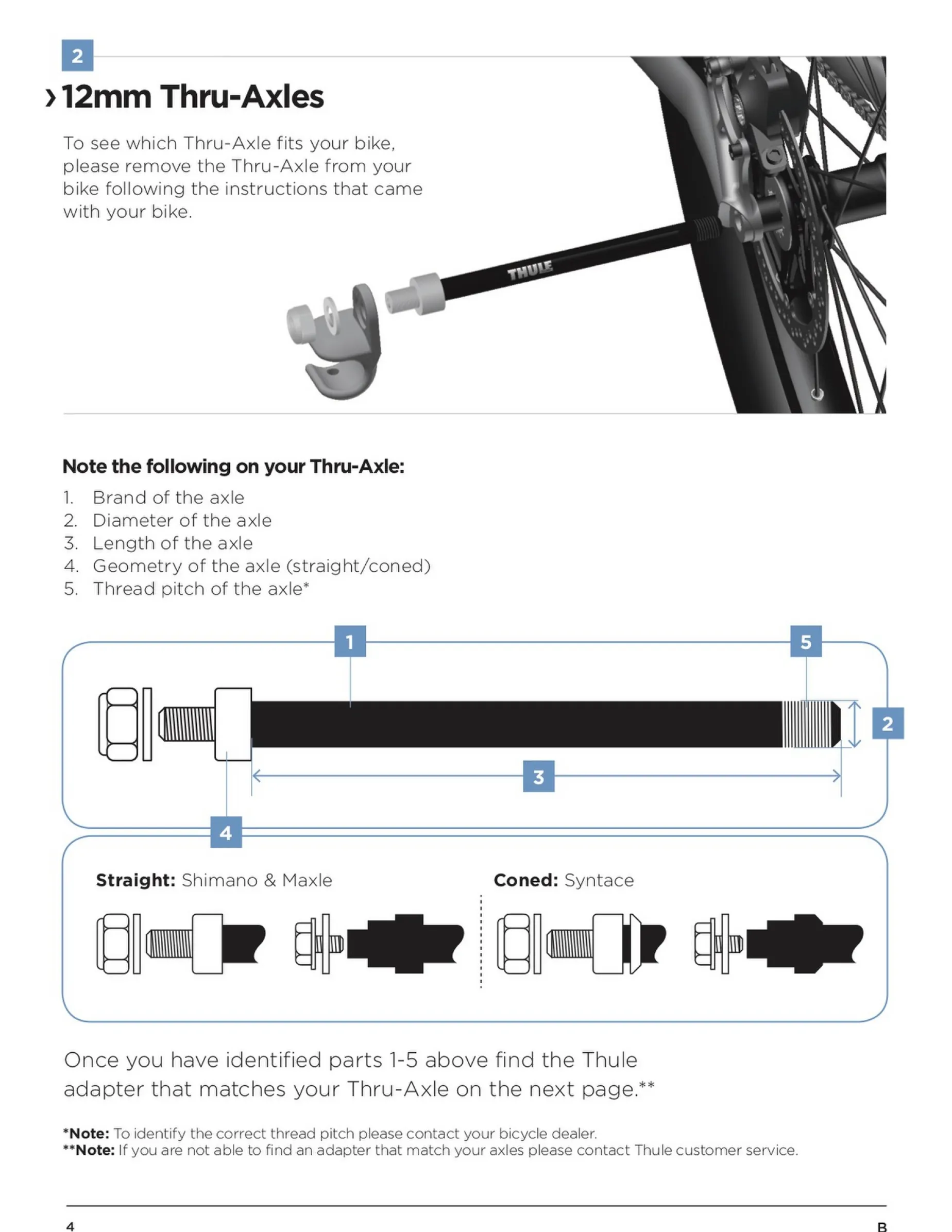 Thule Shimano E-Thru Axle Adapter, Cykelvagnsadapter
