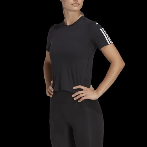 Train Essentials Train Cotton 3-Stripes Crop T-Shirt, T-Shirt, Dam